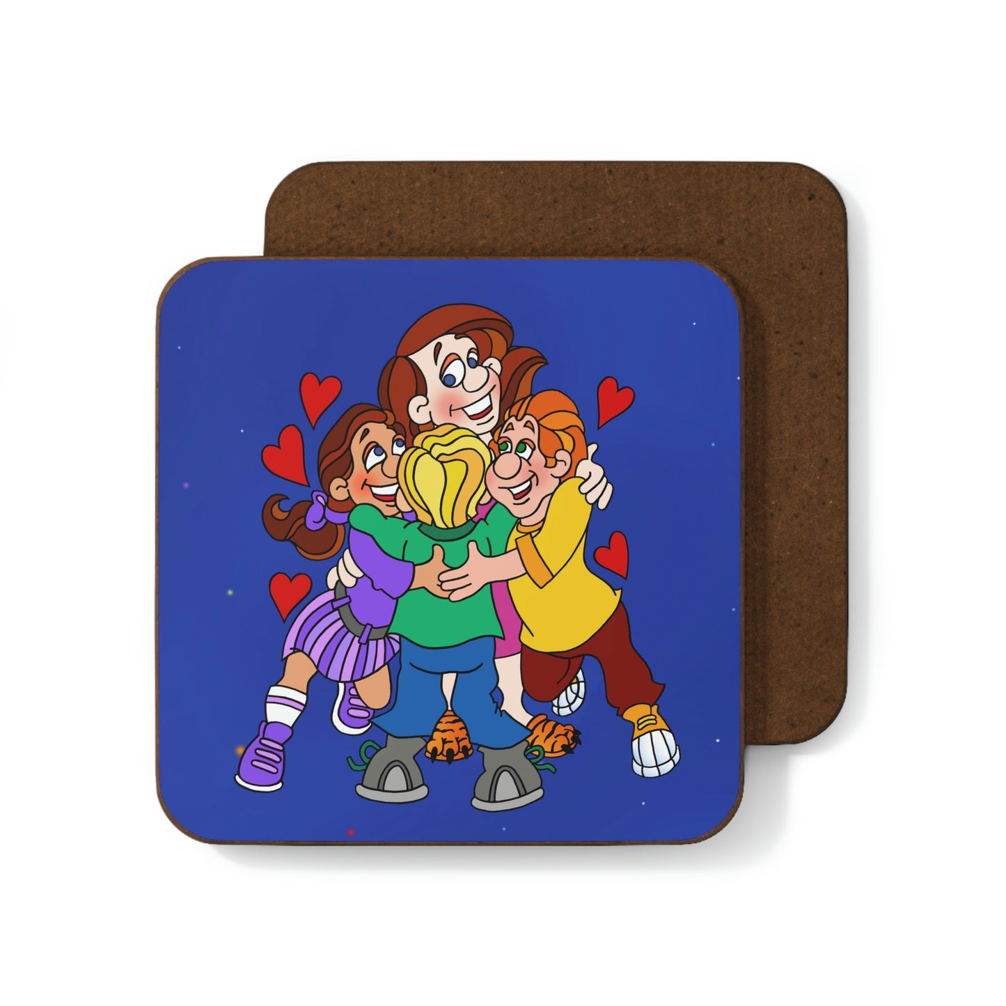 Triple Gratitude with Assorted Monsters Hardboard Back Coaster