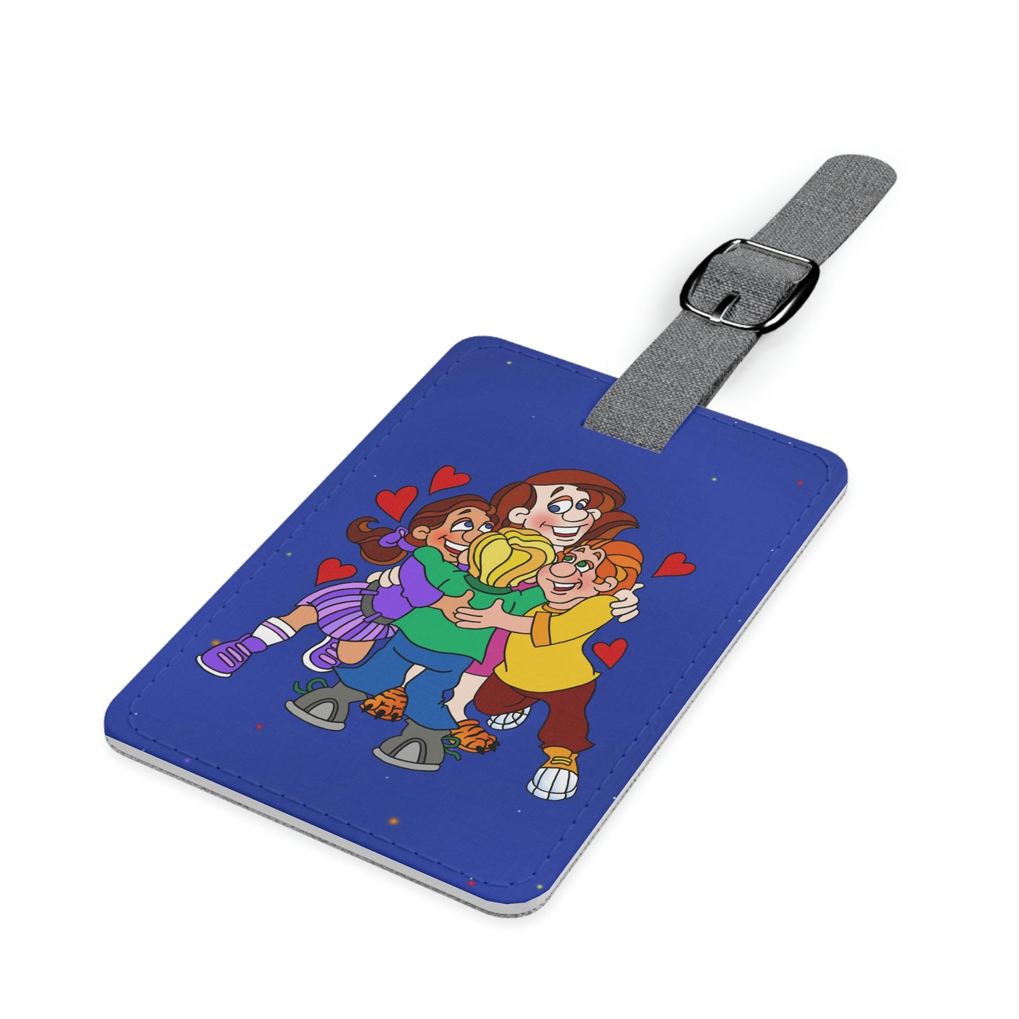 Triple Gratitude with Assorted Monsters Saffiano Polyester Luggage Tag, Rectangle