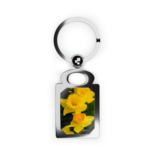 Flowers 10 Rectangle Photo Keyring