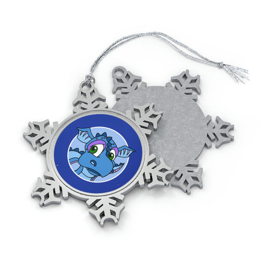 Triple Gratitude with Assorted Monsters! Pewter Snowflake Ornament