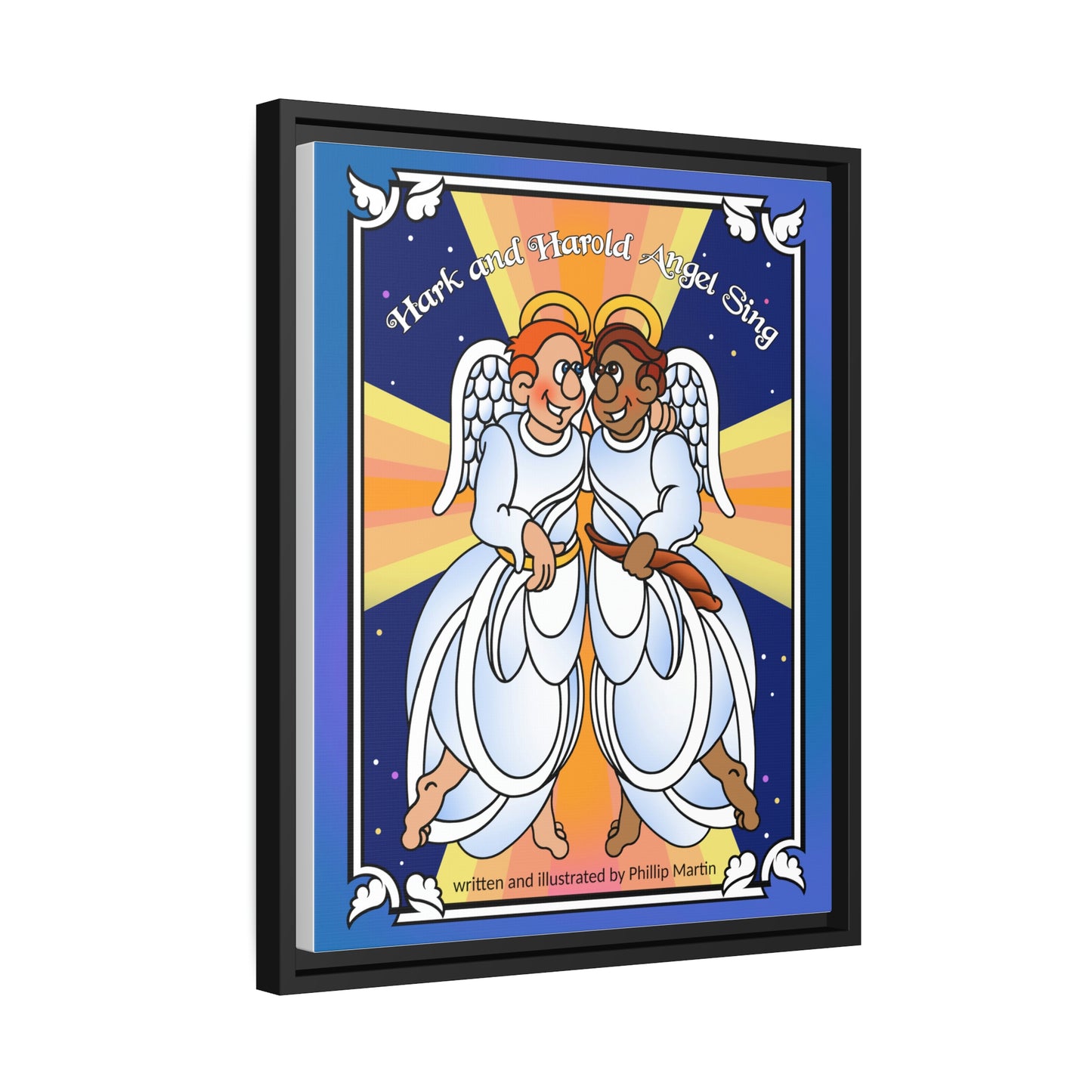 Hark and Harold Angel Sing Matte Canvas, Black Frame