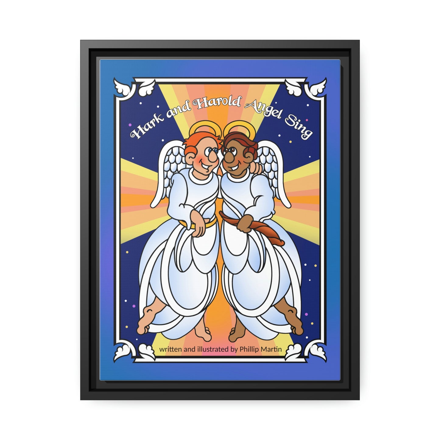 Hark and Harold Angel Sing Matte Canvas, Black Frame