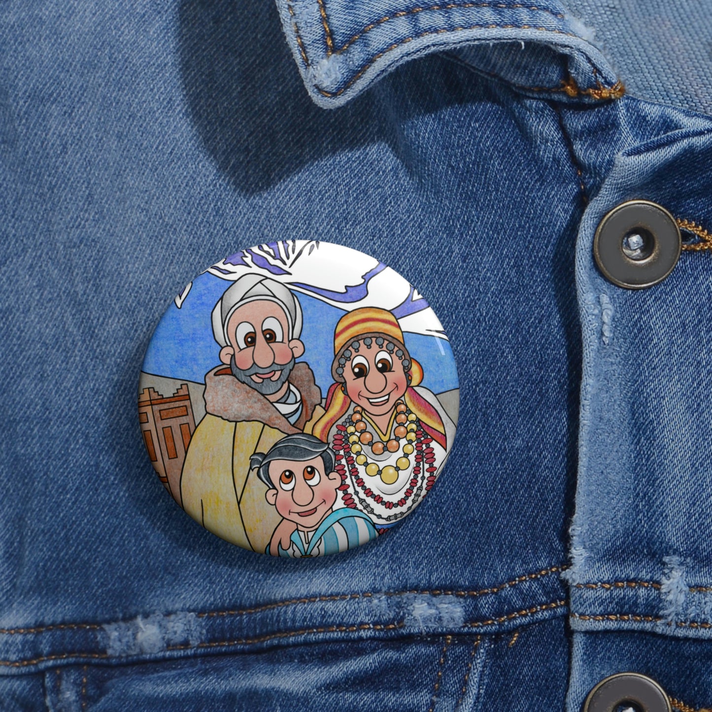 The Stone at the Door Custom Pin Buttons
