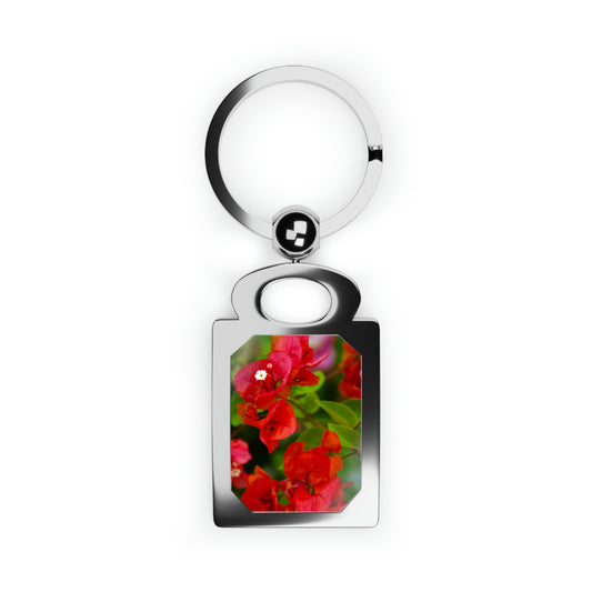 Flowers 28 Rectangle Photo Keyring