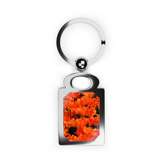 Flowers 03 Rectangle Photo Keyring