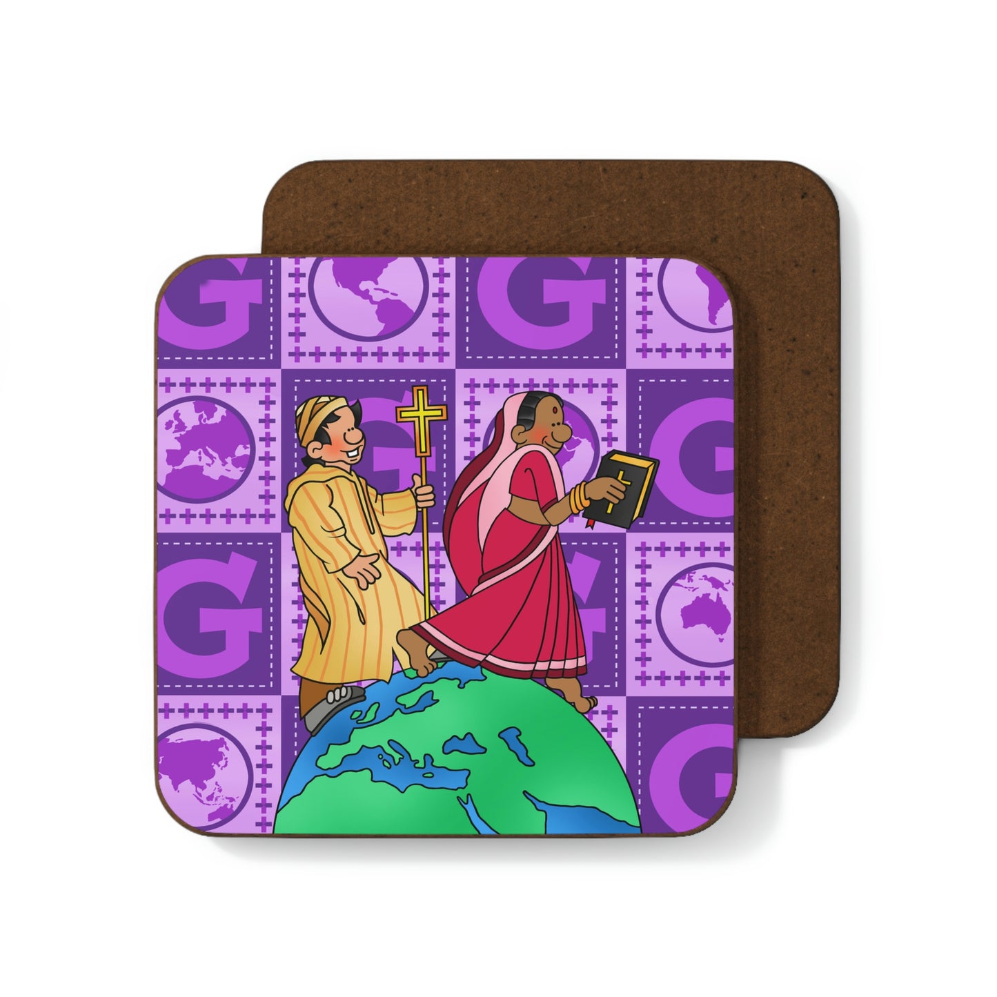 The Bible as Simple as ABC G Hardboard Back Coaster