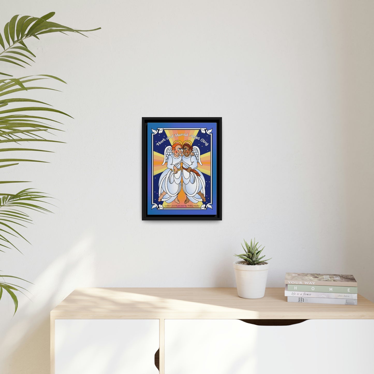 Hark and Harold Angel Sing Matte Canvas, Black Frame