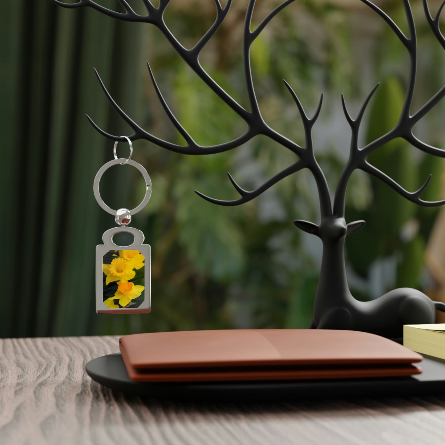 Flowers 10 Rectangle Photo Keyring