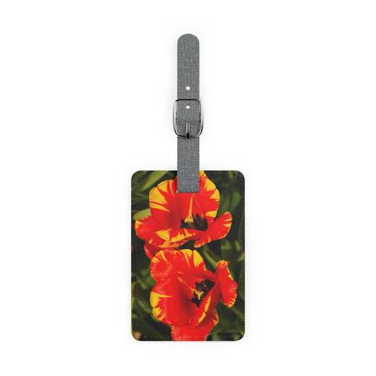 Flowers 12 Saffiano Polyester Luggage Tag, Rectangle