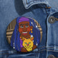 The Kitty Cat Cried Custom Pin Buttons
