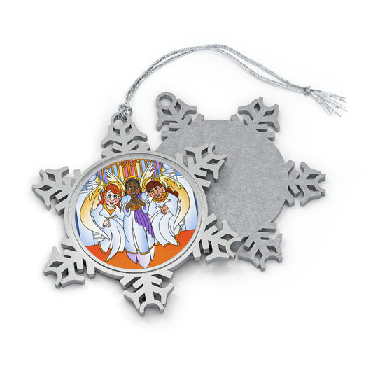 Shirley, Goodness, and Mercy Pewter Snowflake Ornament
