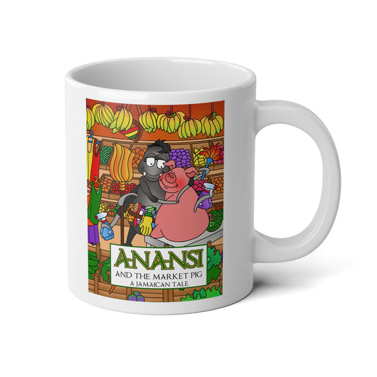 Anansi and the Market Pig Jumbo Mug, 20oz