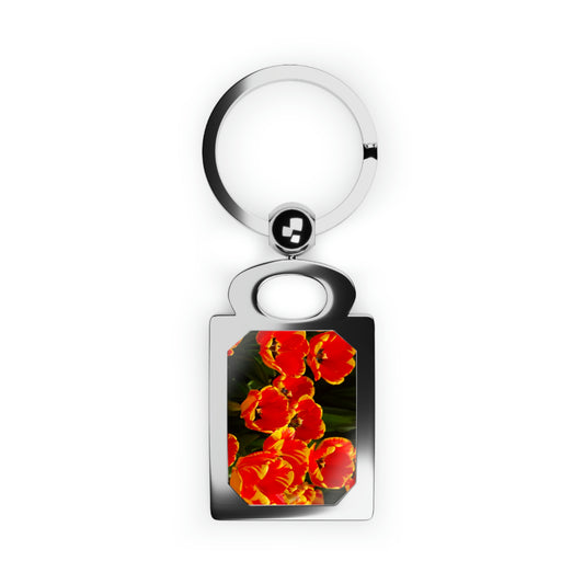 Flowers 19 Rectangle Photo Keyring