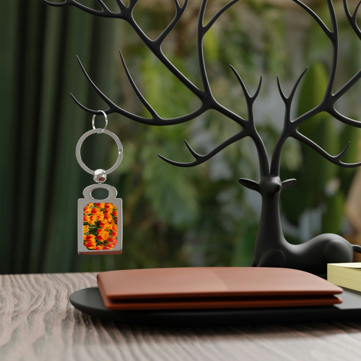 Flowers 18 Rectangle Photo Keyring