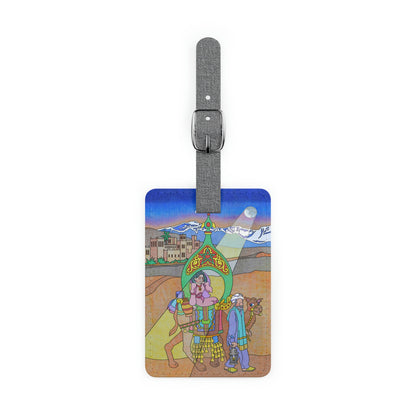 The Stone at the Door! Saffiano Polyester Luggage Tag, Rectangle