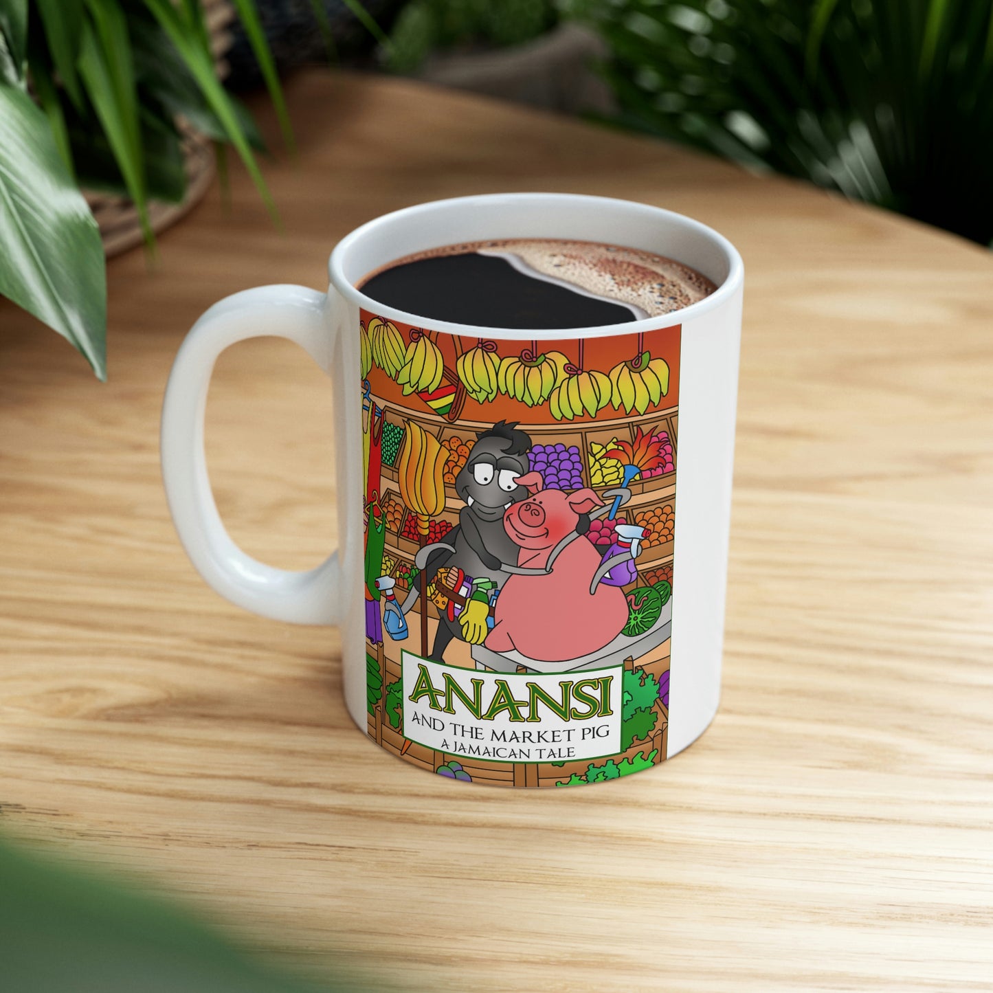 Anansi and the Market Pig Ceramic Mug 11oz