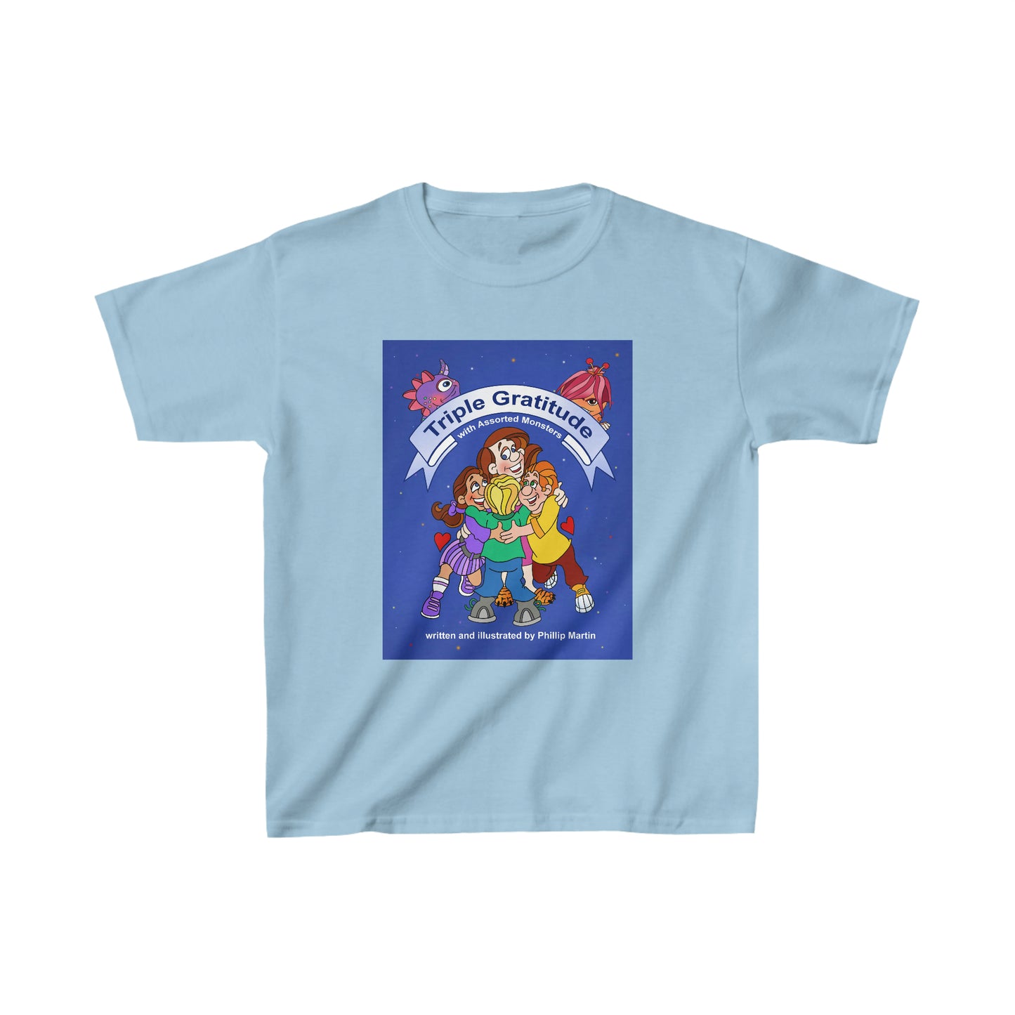 Triple Gratitude with Assorted Monsters Kids Heavy Cotton™ Tee