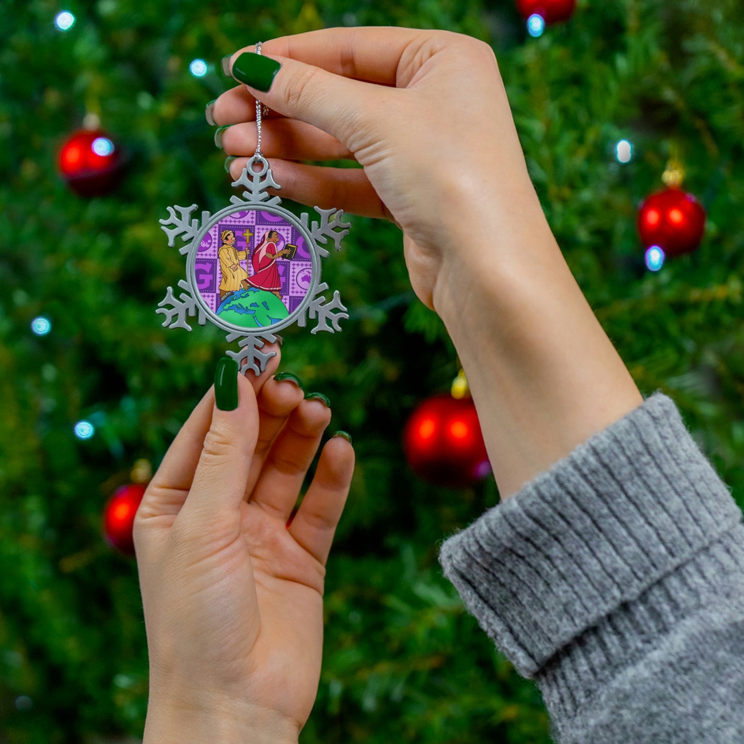 The Bible as Simple as ABC G Pewter Snowflake Ornament