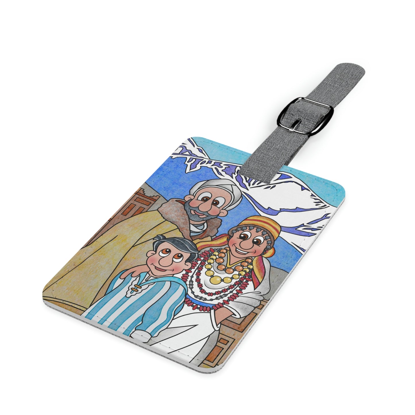 The Stone at the Door Saffiano Polyester Luggage Tag, Rectangle