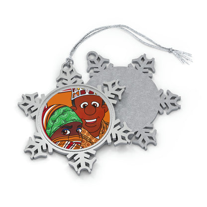 The Kitty Cat Cried! Pewter Snowflake Ornament