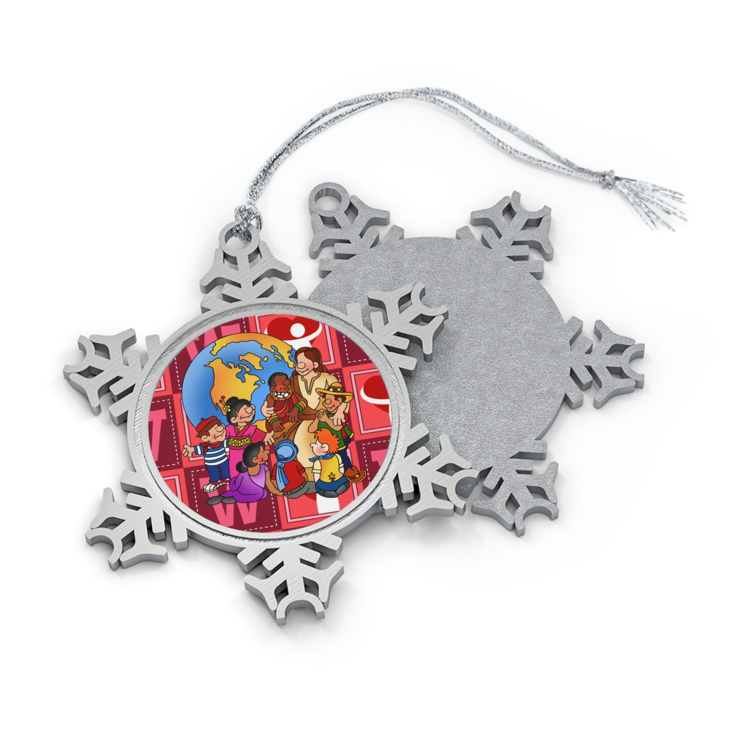 The Bible as Simple as ABC W Pewter Snowflake Ornament