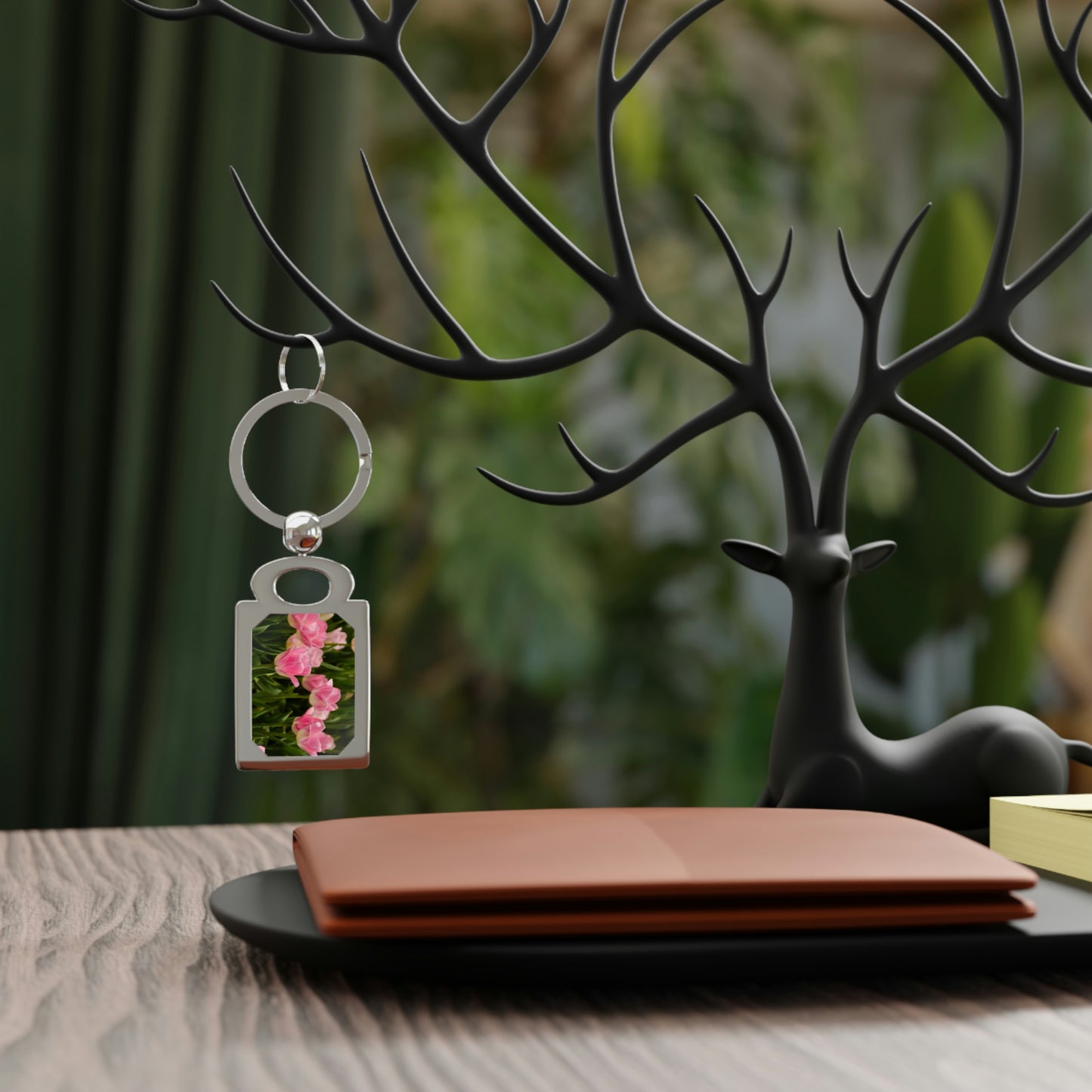 Flowers 17 Rectangle Photo Keyring