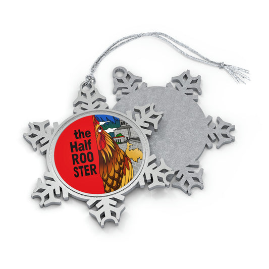 The Half Rooster Pewter Snowflake Ornament