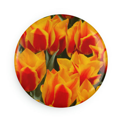 Flowers 18 Button Magnet, Round (1 & 10 pcs)