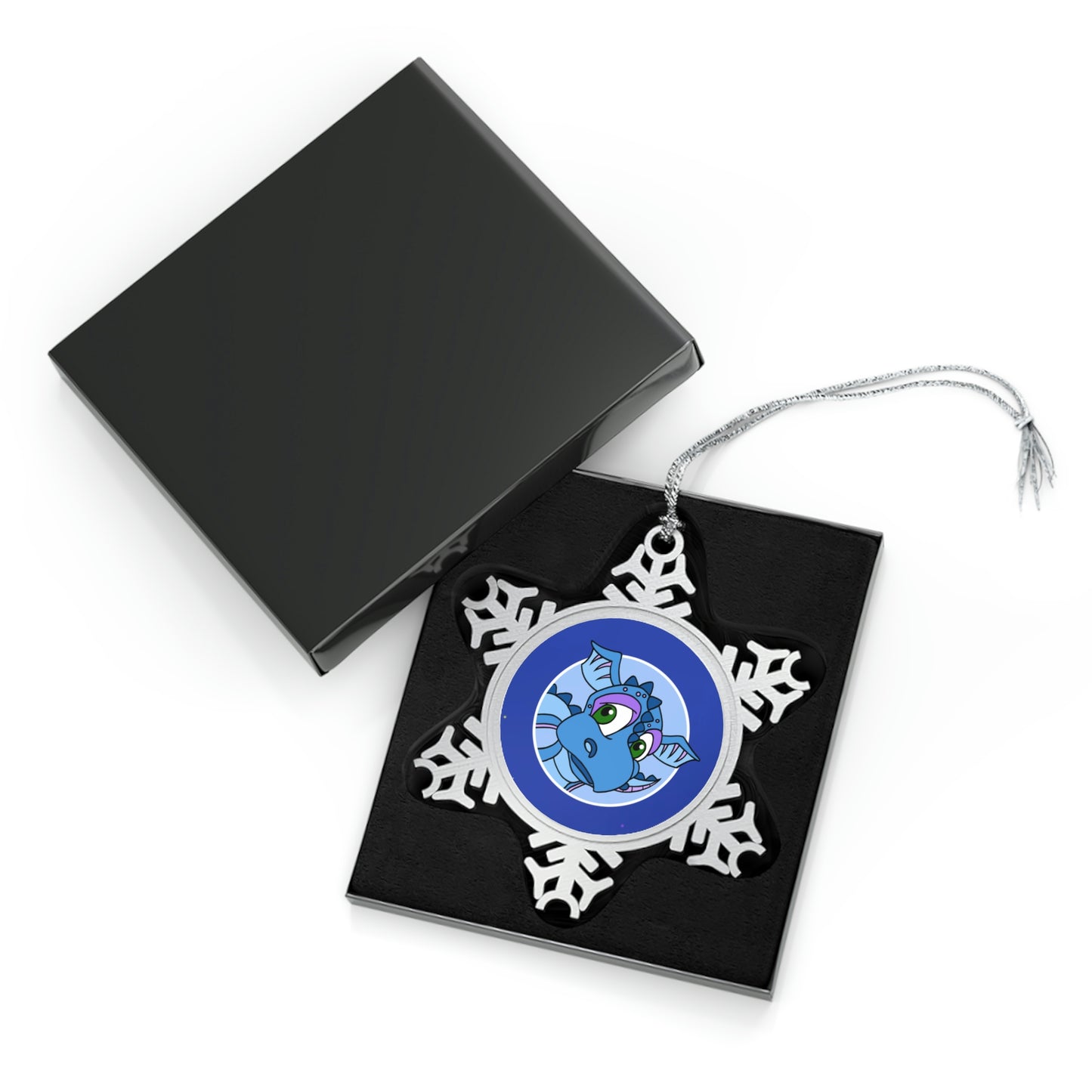 Triple Gratitude with Assorted Monsters! Pewter Snowflake Ornament