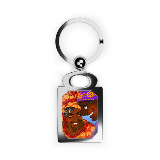 The Paramount Chief and One Wise Woman Rectangle Photo Keyring