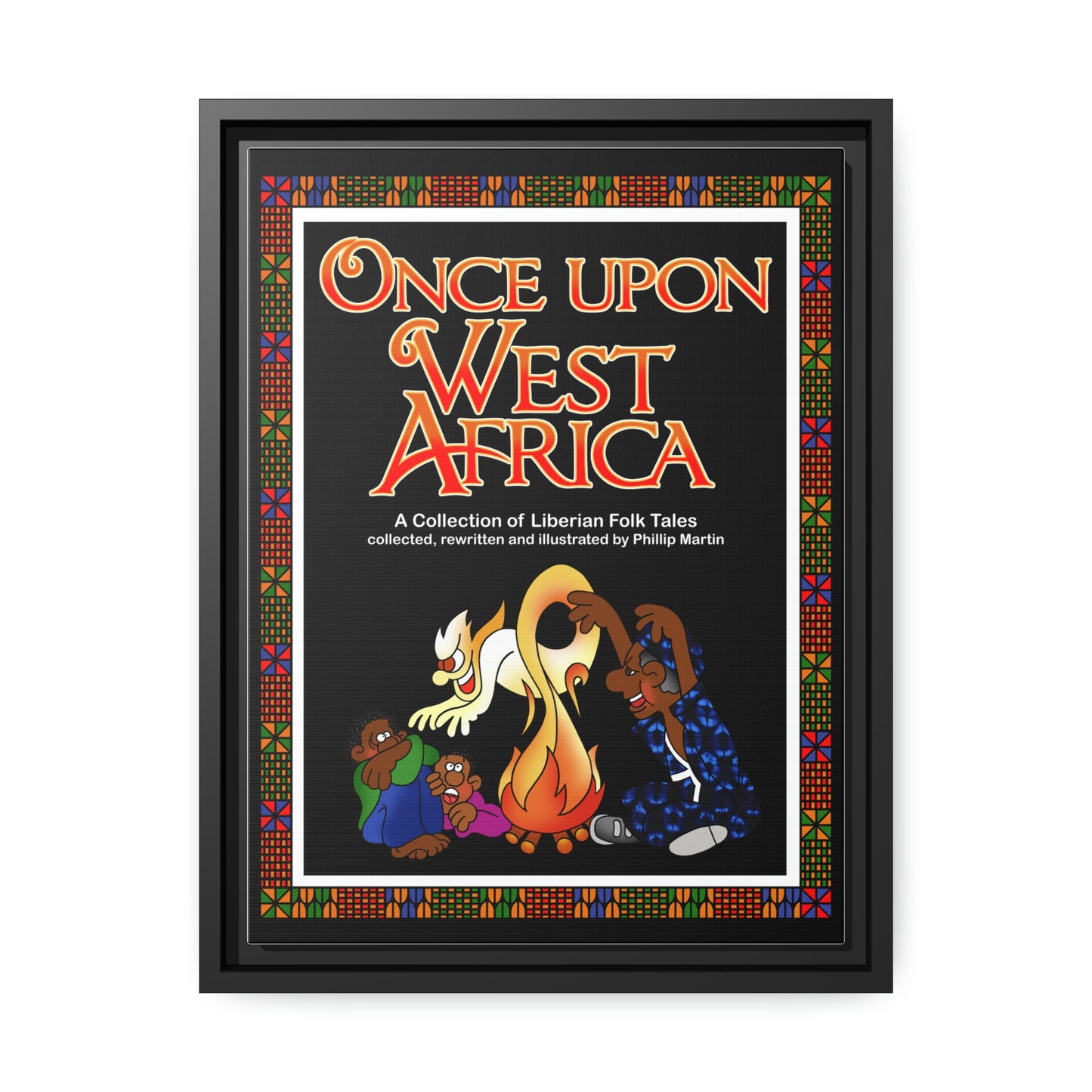 Once Upon West Africa!! Matte Canvas, Black Frame