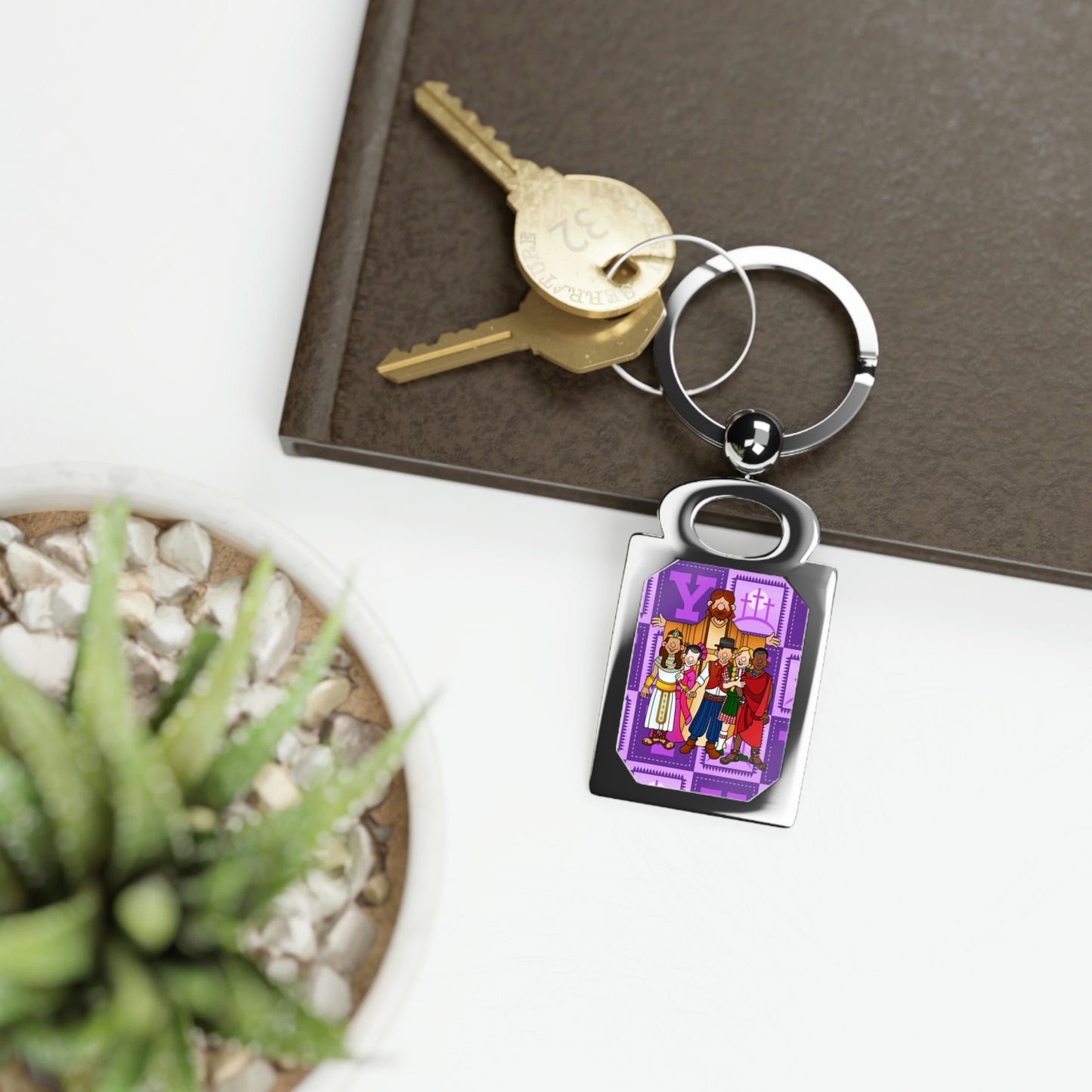 The Bible as Simple as ABC Y Rectangle Photo Keyring