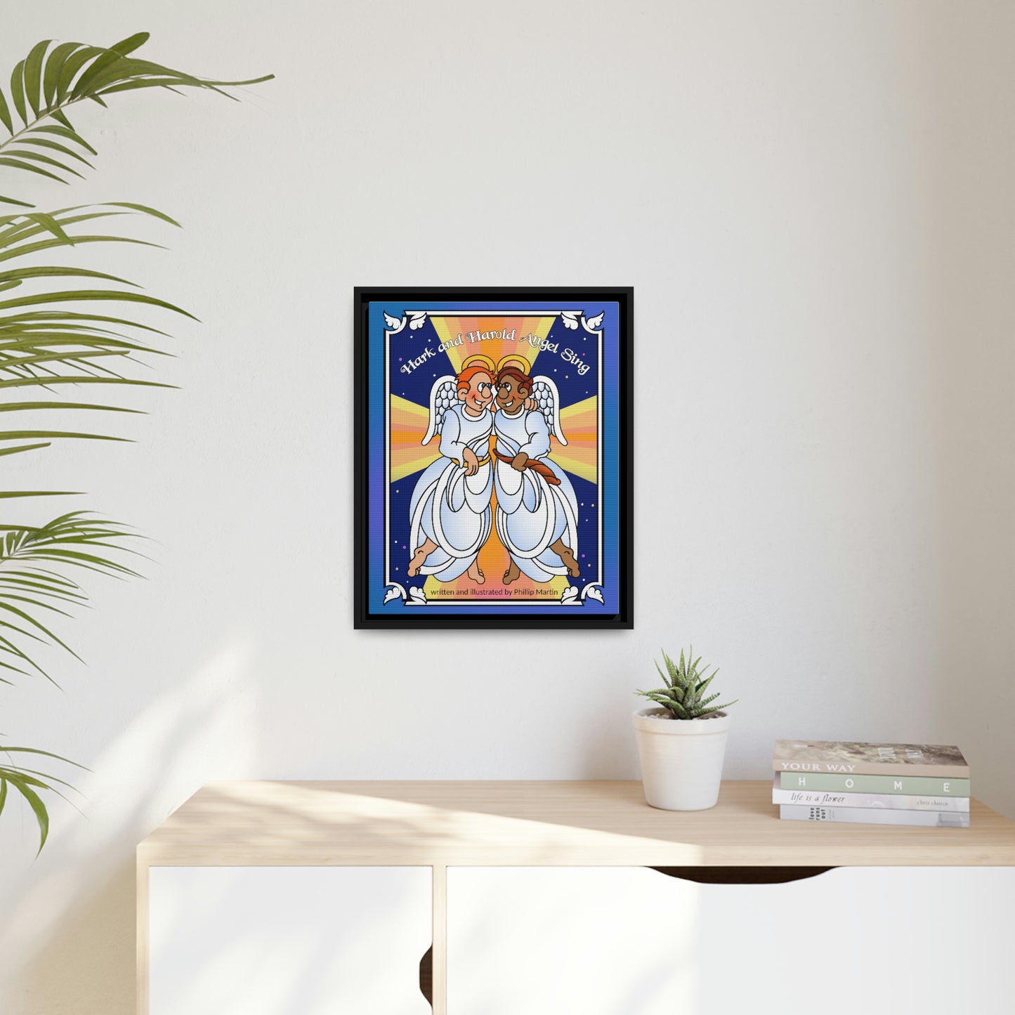 Hark and Harold Angel Sing Matte Canvas, Black Frame