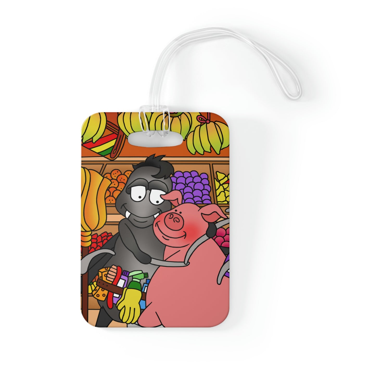 Anansi and the Market Pig Bag Tag