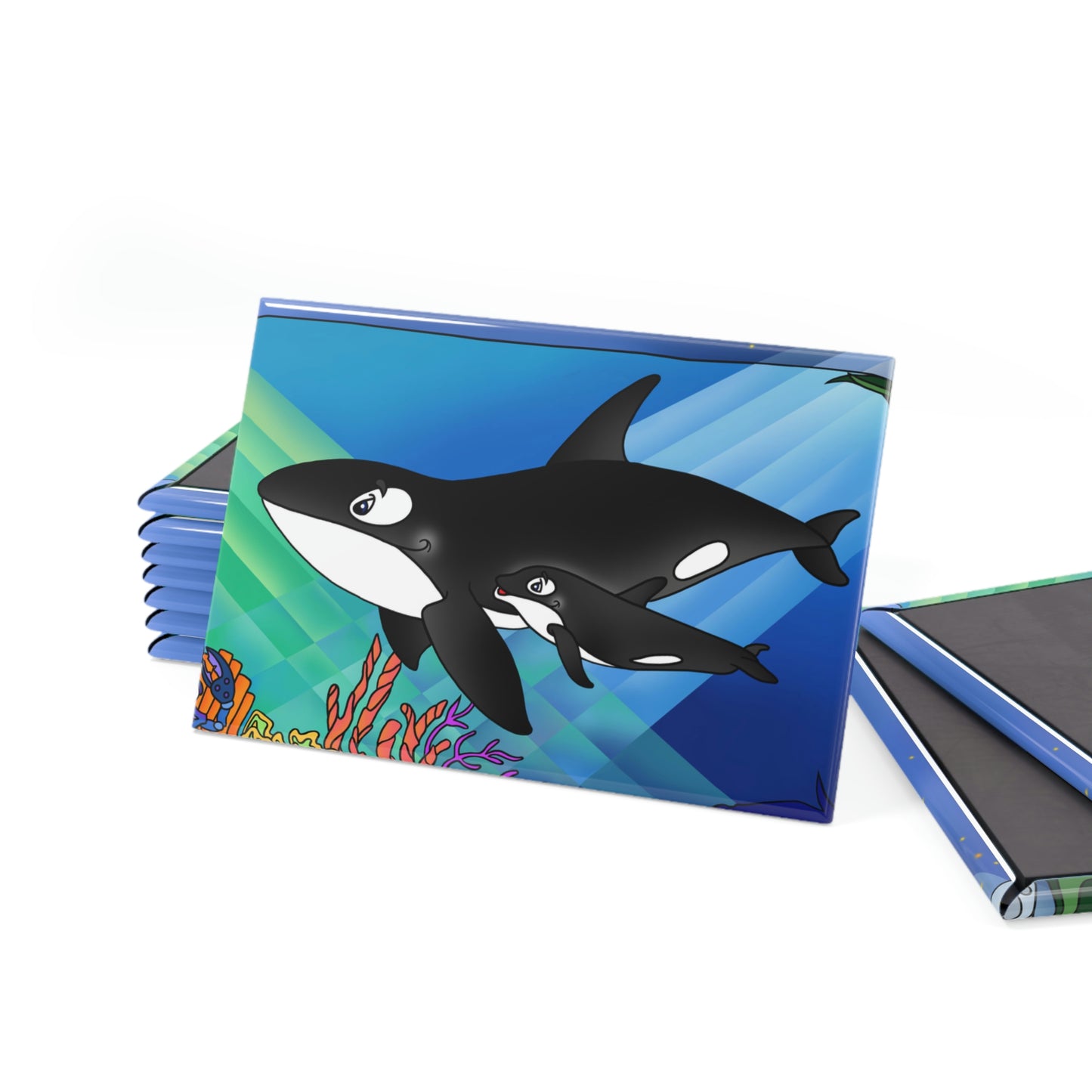 Orcas Button Magnet, Rectangle (1 & 10 pcs)