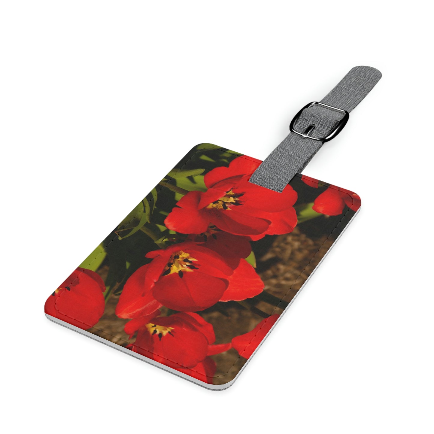 Flowers 05 Saffiano Polyester Luggage Tag, Rectangle