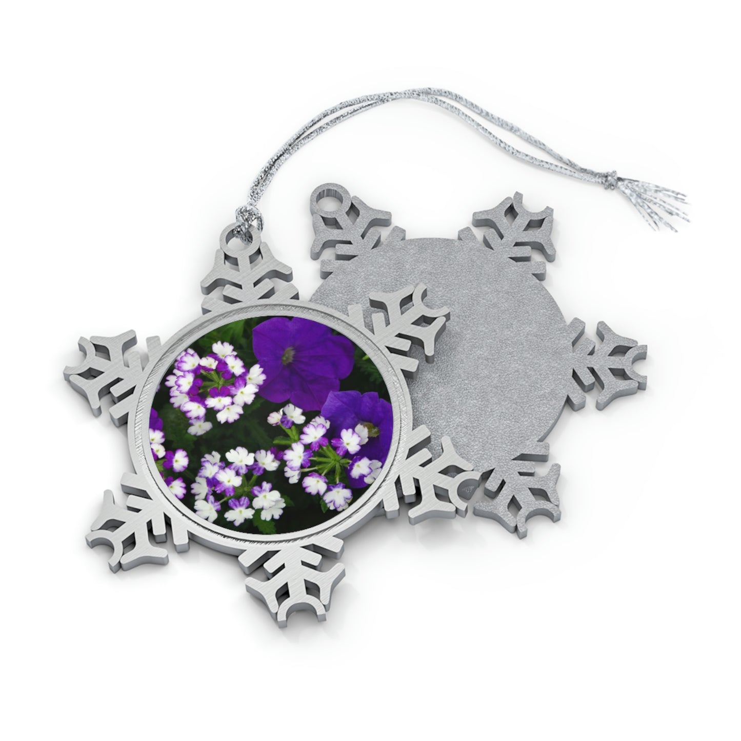 Flowers 04 Pewter Snowflake Ornament