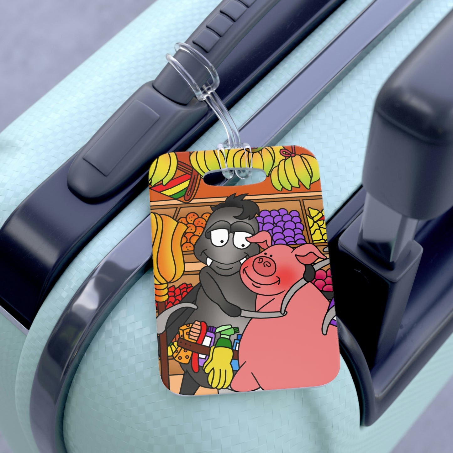 Anansi and the Market Pig Bag Tag