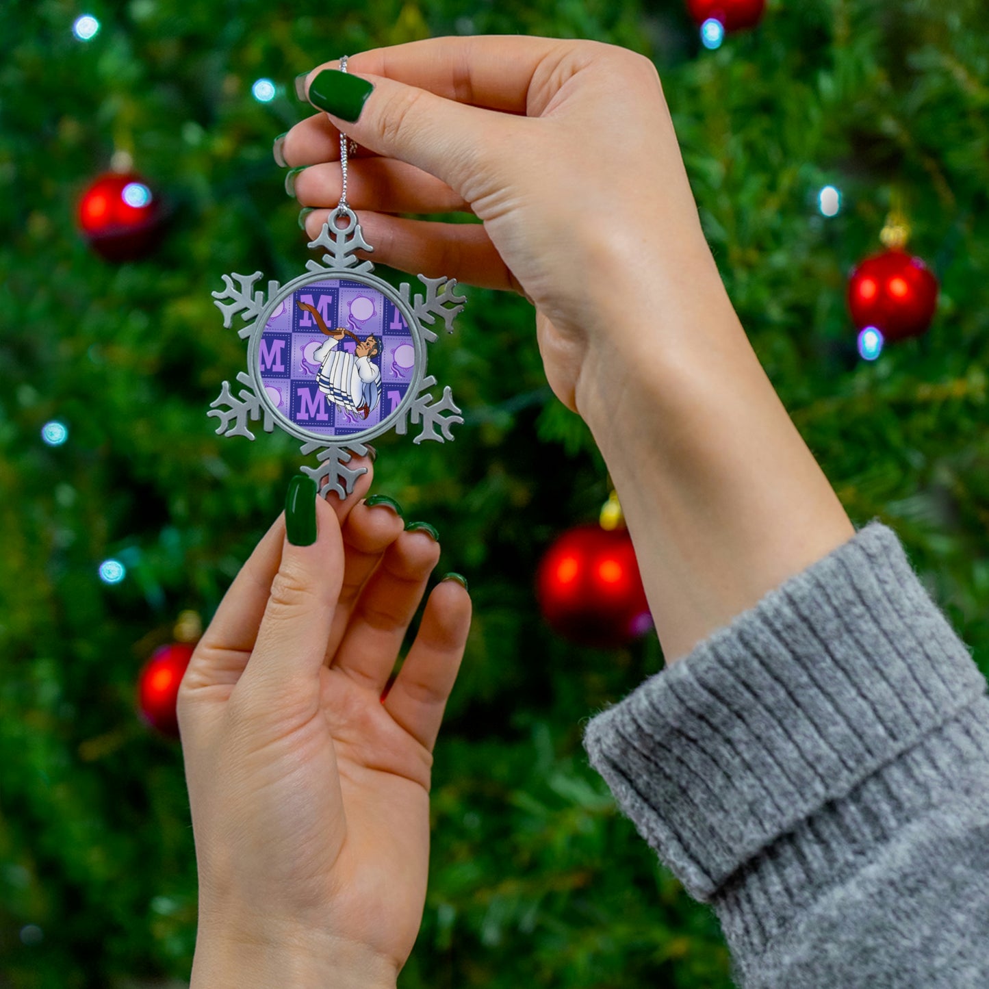 The Bible as Simple as ABC M Pewter Snowflake Ornament