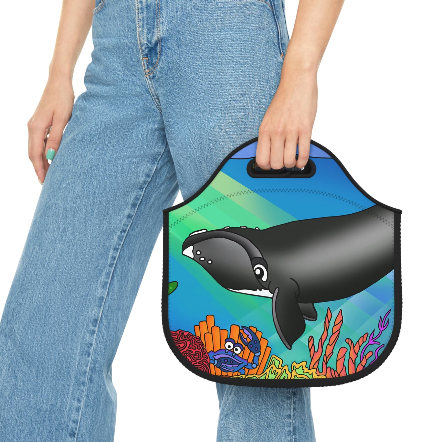 Gray Whale Neoprene Lunch Bag