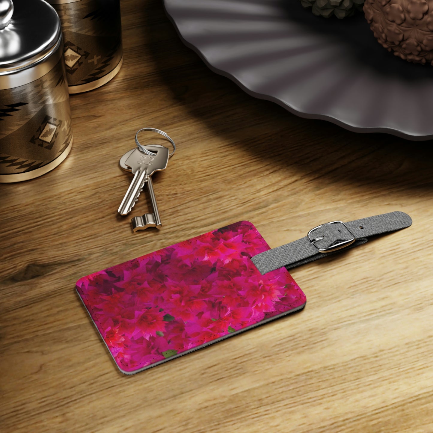 Flowers 27 Saffiano Polyester Luggage Tag, Rectangle