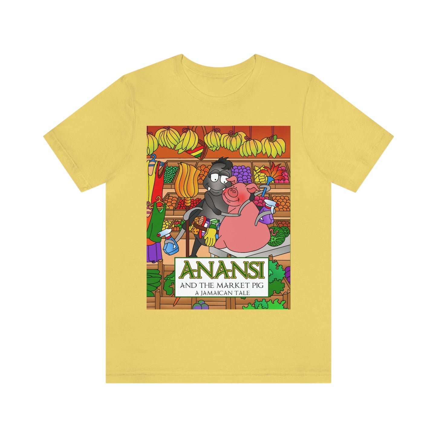 Anansi and the Market Pig Unisex Jersey Short Sleeve Tee