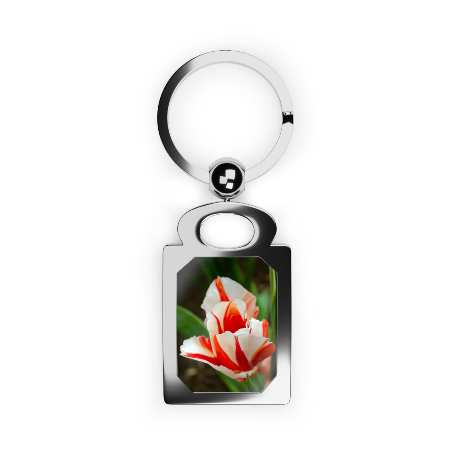 Flowers 06 Rectangle Photo Keyring