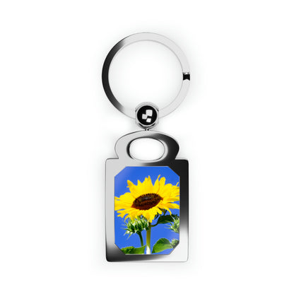 Flowers 02 Rectangle Photo Keyring