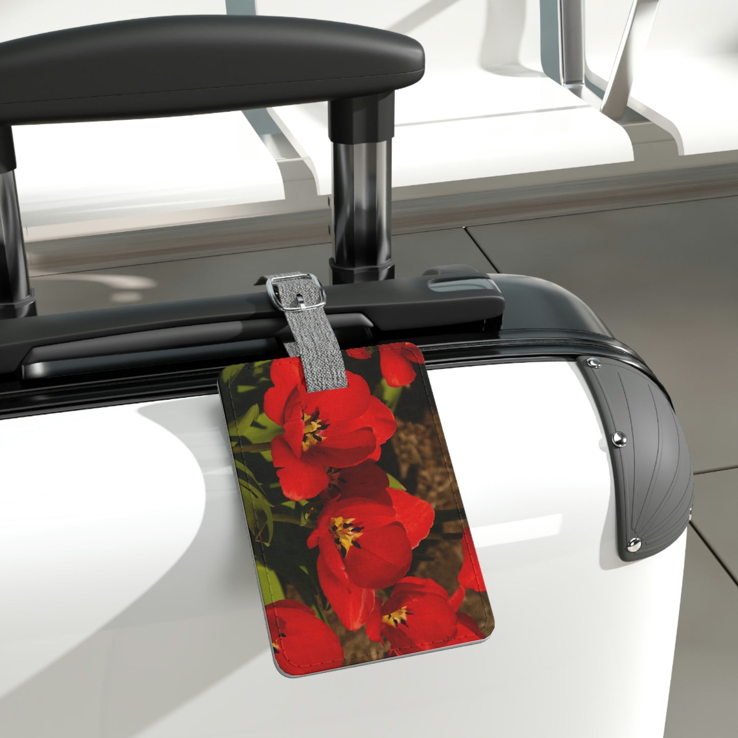 Flowers 05 Saffiano Polyester Luggage Tag, Rectangle