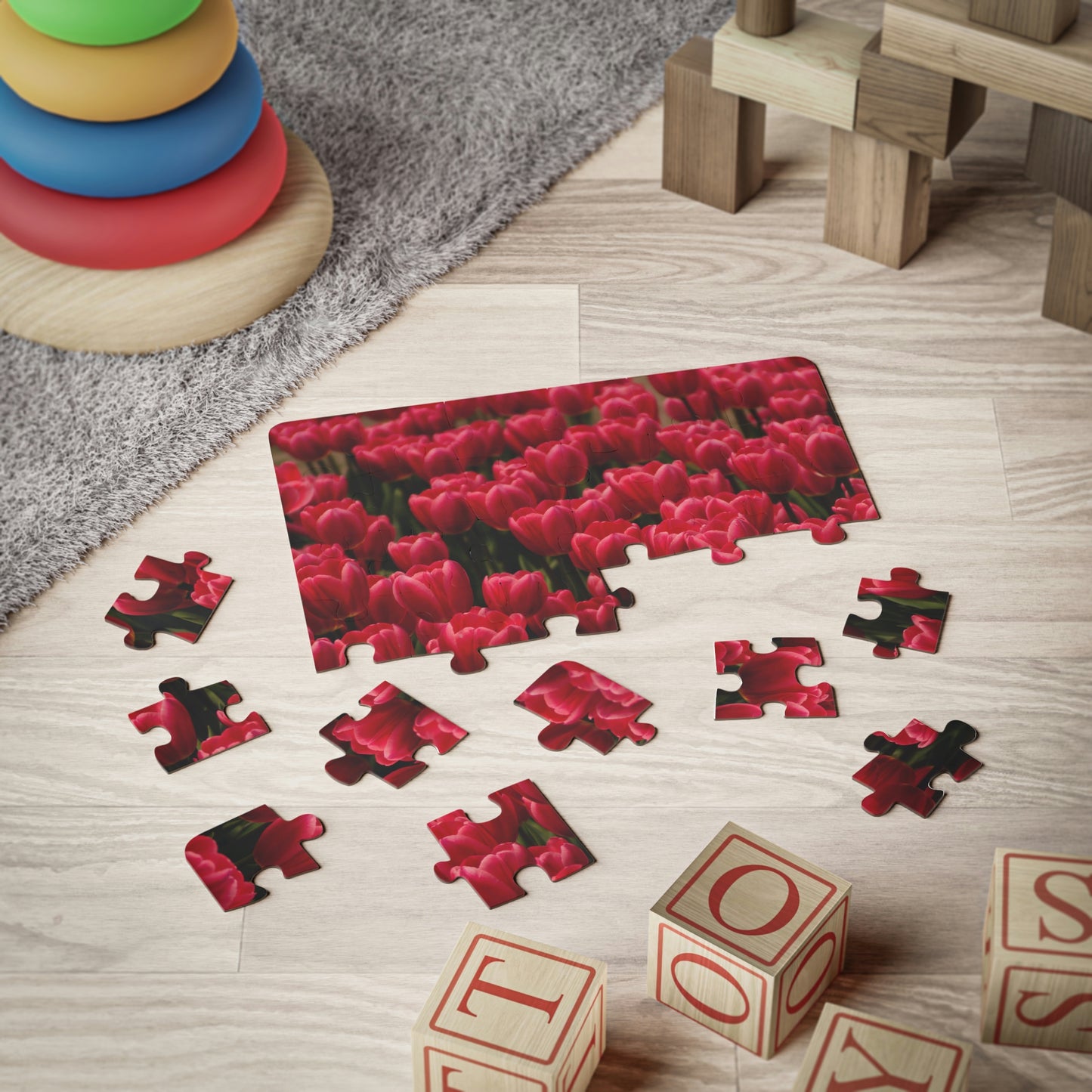 Flowers 15 Kids' Puzzle, 30-Piece