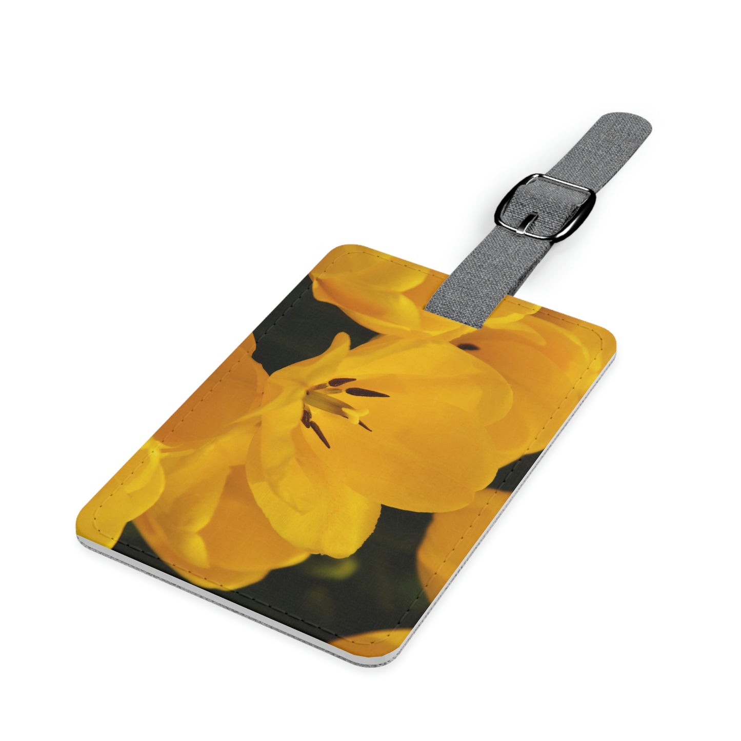 Flowers 16 Saffiano Polyester Luggage Tag, Rectangle