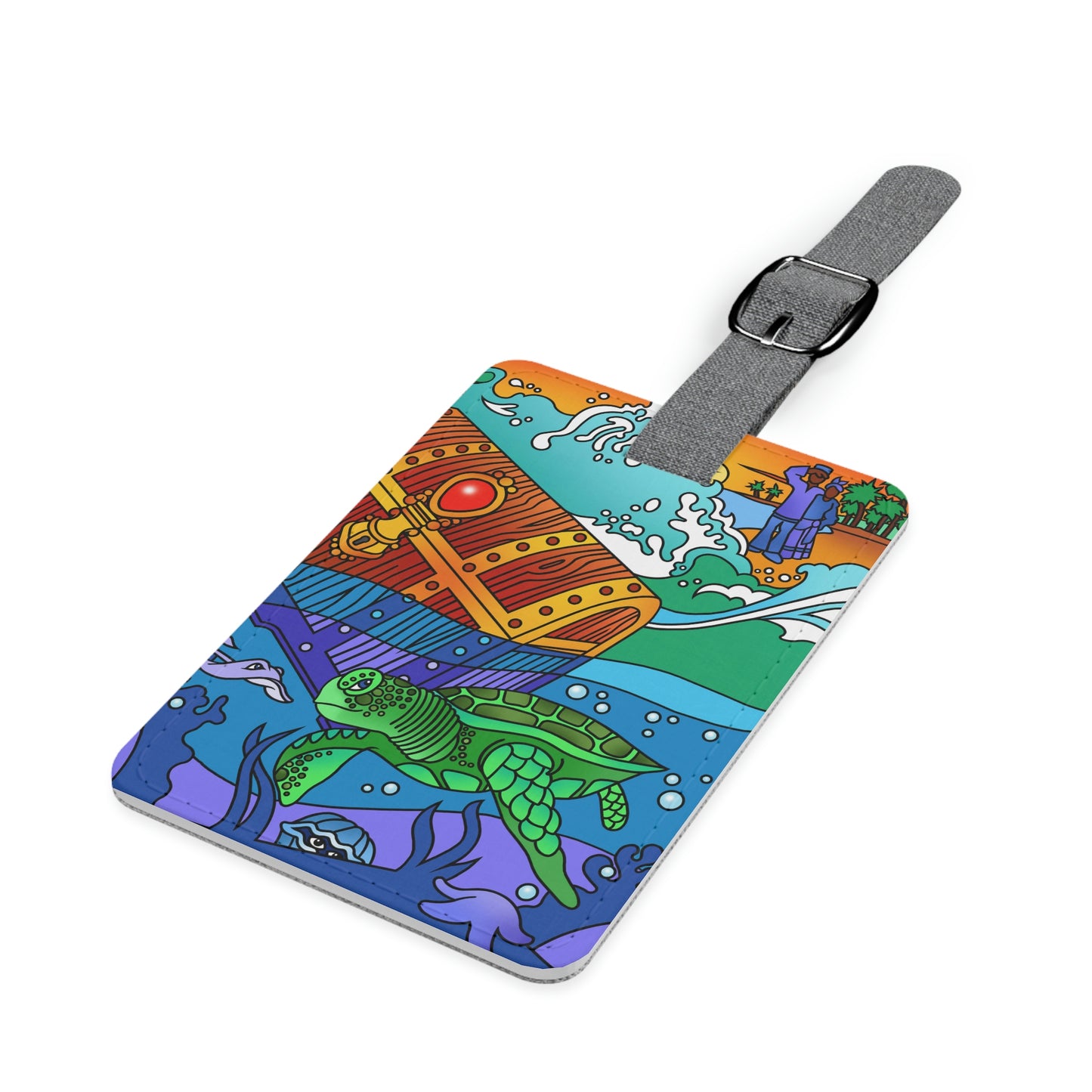 Once Upon East Africa Saffiano Polyester Luggage Tag, Rectangle