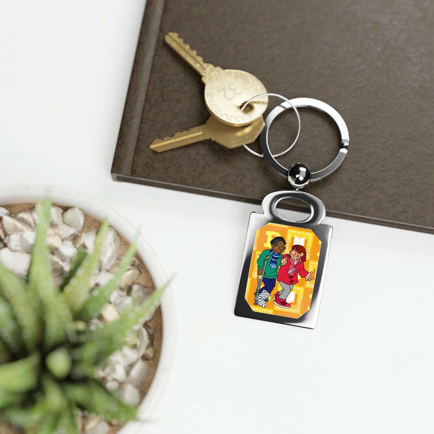 The Bible as Simple as ABC B Rectangle Photo Keyring