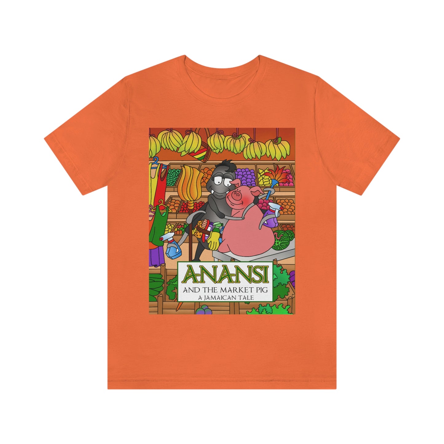 Anansi and the Market Pig Unisex Jersey Short Sleeve Tee